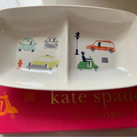 kate spade hopscotch drive about town divided serving tray dish nwt - Picture 4 of 10